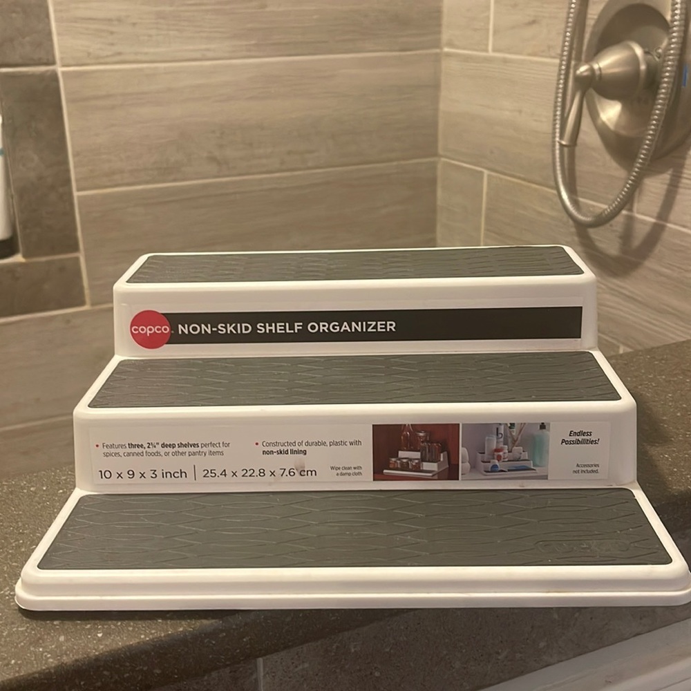 Get Organized with this New Non-Skid Shelf Organizer Features Three Shelves